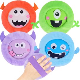 Hilph Kids Ice Pack for Boo Boos, Reusable Hot Cold Therapy Gel Ice Packs Cold Compress for Kids with Monster Sleeves Children Ice Packs Ideal for Kids Fever, Sports Injuries - 4 Pack