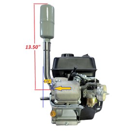 Upwards Exhaust With Muffler for: GX160 & GX200, Predator 212cc, DuroMax 7HP, 212cc Tillotson Hemi Engine Pull Start.