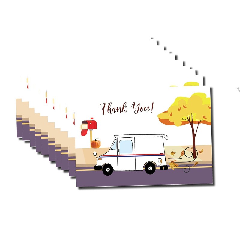 Thank You cards from Mail Carrier 25 pack postcards-Fall