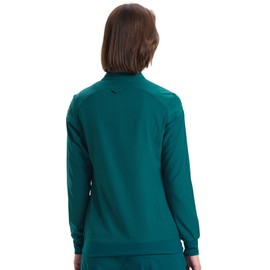 floralhue Scrub Jackets for Women, Zip Front Medical Jacket, Nurse Caots, Caribbean Blue, XL