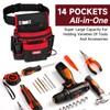 Tool Belt,Magnetic Tool Pouch,14-Pockets Tool Belts for Men,Detachable & Adjustable