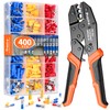 Preciva Crimping Tool Kit for Insulated Wire Connectors, AWG20-10 Ratcheting