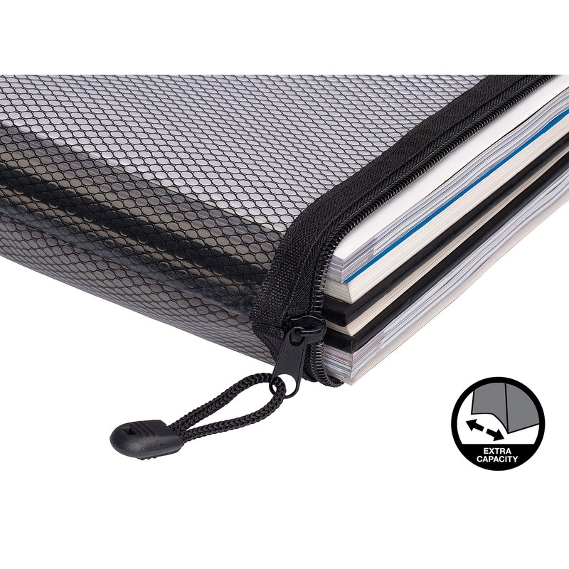 Snopake Foolscap High Capacity Black EVA Mesh Zippa-Bag [Pack of