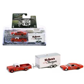 Greenlight 1966 DODGE D-100 PICKUP & 1969 SUPER CHARGER W/HAULER 1/64 BY GREENLIGHT 31170 A