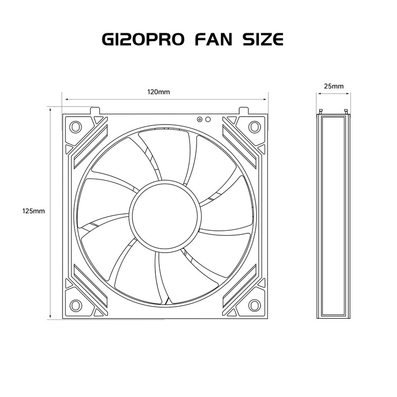 iHTP UNI Fan 120mm ARGB PWM G120PRO Forward Case Fan,
