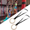 Leapiture 1 Pair Pull Up Training Rings Wooden Gymnastics Rings