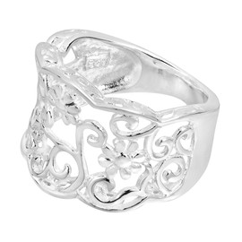 Gorgeous Floral Filigree Vines .925 Sterling Silver Ring (9)