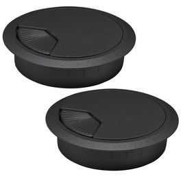 EASYEAH 5 Pcs Desk Grommet 3-1/8" / 80 mm, Desk Cord Hole Cover, Cable Grommet ABS Plastic, Desk Hole Grommet for Home & Office Pc, Detachable Adjustable Cable Cord Organizer-Black