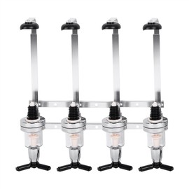 Liquor Dispenser 4 Bottle Drinks, Alcohol Station Wall Mounted Cocktail Tap, Push Release Valves, Rubber Suction Cups, Home Bar, Man Cave, Bartender Accessories