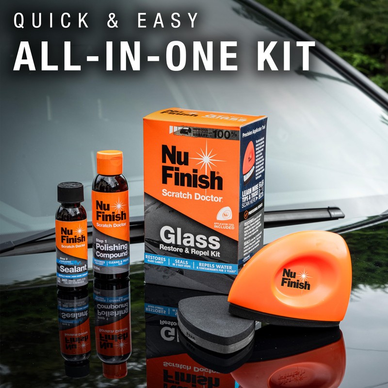 Nu Finish Glass Restore & Repel Kit, Two Step Regimen