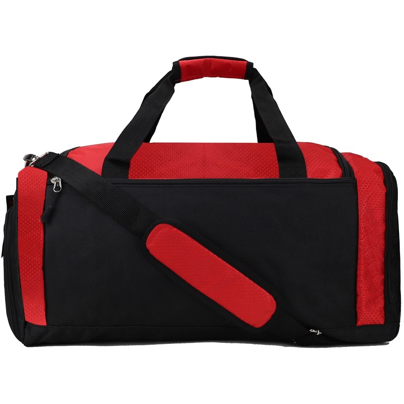 foolsGold Large Sports Holdall Duffel Bag - Black/Red