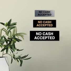 Basic No Cash Accepted Sign (Black) - Medium