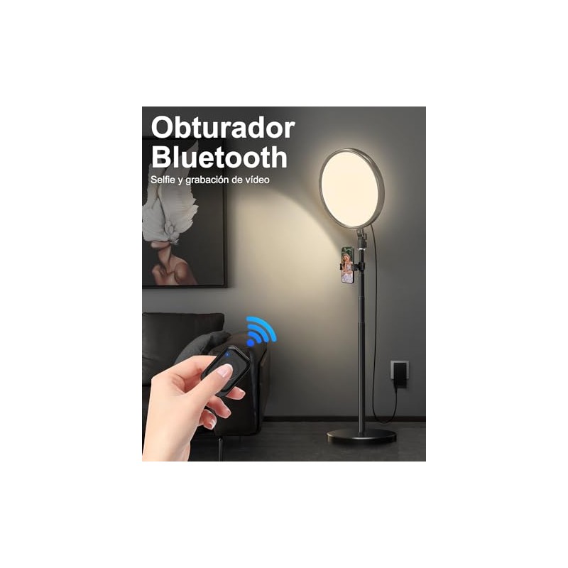 Tobeape Anillo de Luz LED 33cm (13) con Base Redonda
