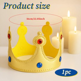 Adjustable Golden King Crowns - Delicate Birthday Crown Hat for Birthday Party Decoration
