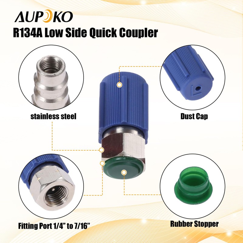 Aupoko 2 Sets R12 R22 to R134A Retrofit Valve Kit,