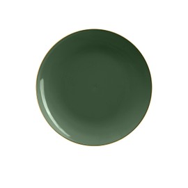 LUXE PARTY NYC Plastic 30 Pack Dinnerware Plates | Disposable| 7.5"| Salad Plate| Appetizer | Dessert| Partyware| Party Supplies | Holidays | Emerald and Gold