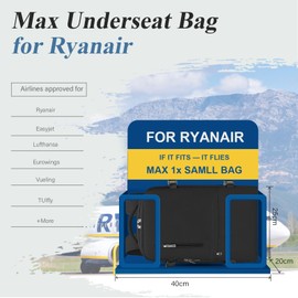 VMIKIV for Ryanair Cabin Bags 40x20x25 Underseat Travel Backpack Cabin Size Hand Luggage Bag Womens Backpack Cabin Luggage Carry-Ons Laptop Backpack for Men Under Seat Flight Bag, with Chest Strap
