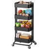 Pipishell 4 Tier Metal Rolling Utility Cart, Heavy-Duty Storage Rolling