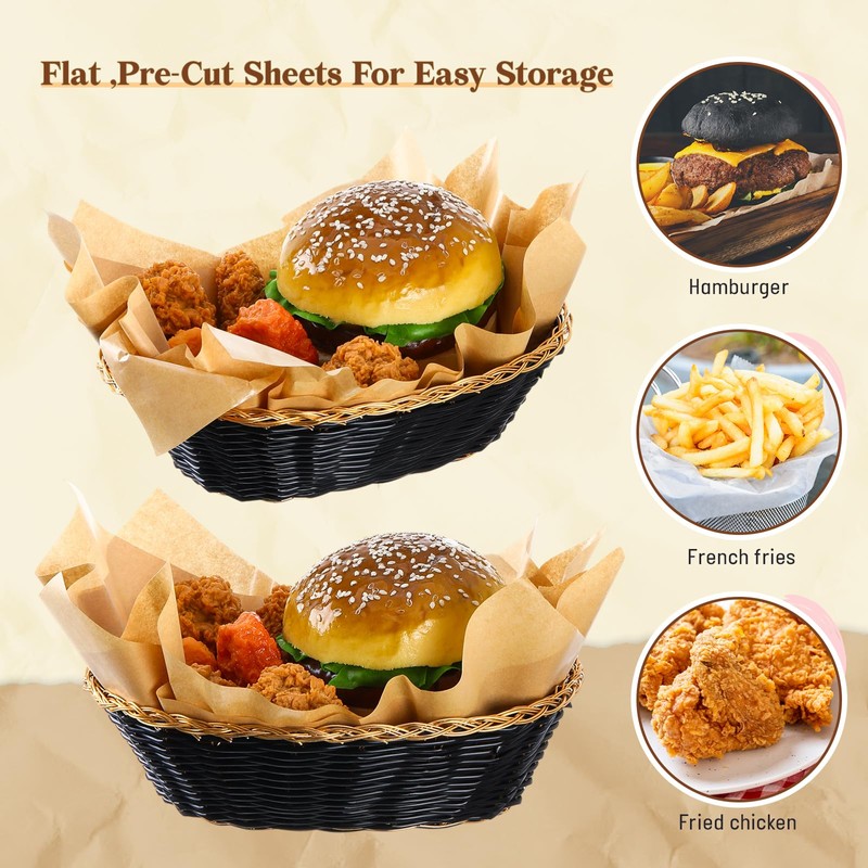 Yalikop 12 Pack Oval Poly Wicker Basket 9 x 6