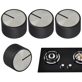 Set of 4 rotary knobs, 6 mm, replacement accessories for universal gas stove, stove knobs, rotary knob, child-safety stove, rotary knob, rotary knob, 6 mm