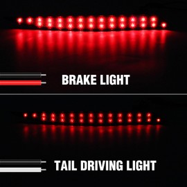 OPP ULITE LED Brake Tail Light for Model Y, 50pcs Chip, Black Smoked Lens, High Low Brightness Function, Bumper Reflector Side Lights, 2PC Pack