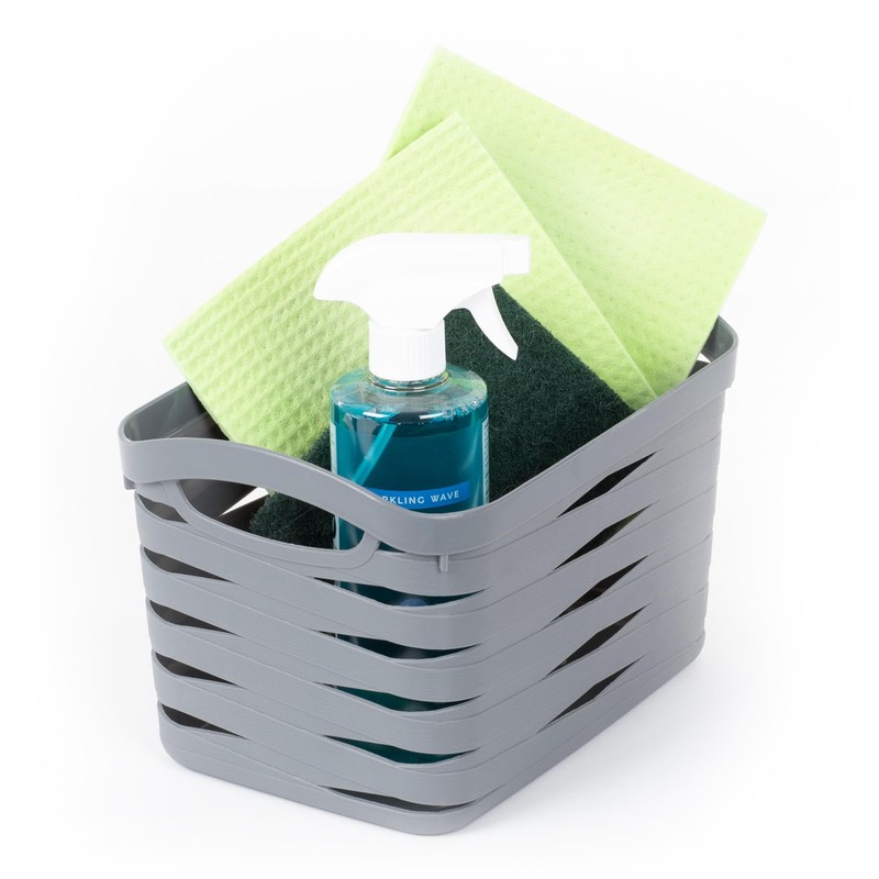 LIVIVO Set of 3 Storage Baskets Kaari – Weaved Stackable
