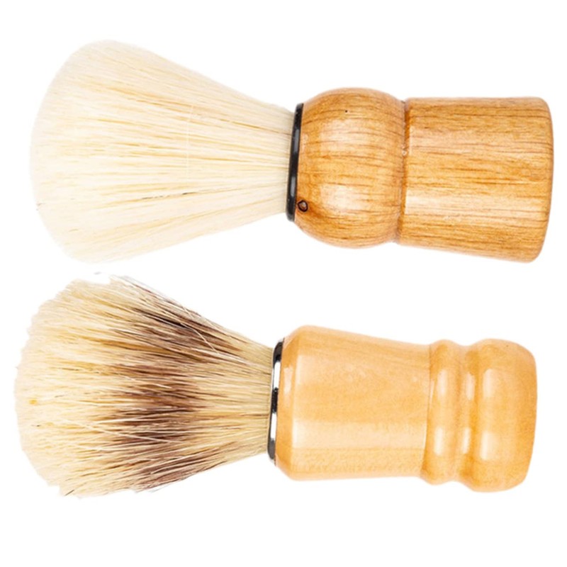 FRCOLOR 6pcs Men Shaving Brush Wood Handle Beard Brush for