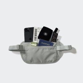 Pander Unisex RFID Anti Theft Waist Pouch Money Belt for Travel, Blocking Hidden Wallet Belt Bag for Women, Protects Your Valuables and Data (Light Grey).