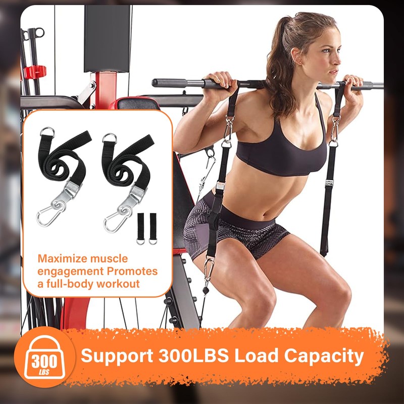 ArrogantF 42'' Adjustable Squat Bar Lat Tower Straps Compatible With