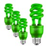 SLEEKLIGHTING 13 Watt Green Spiral CFL Light Bulb- UL Approved-