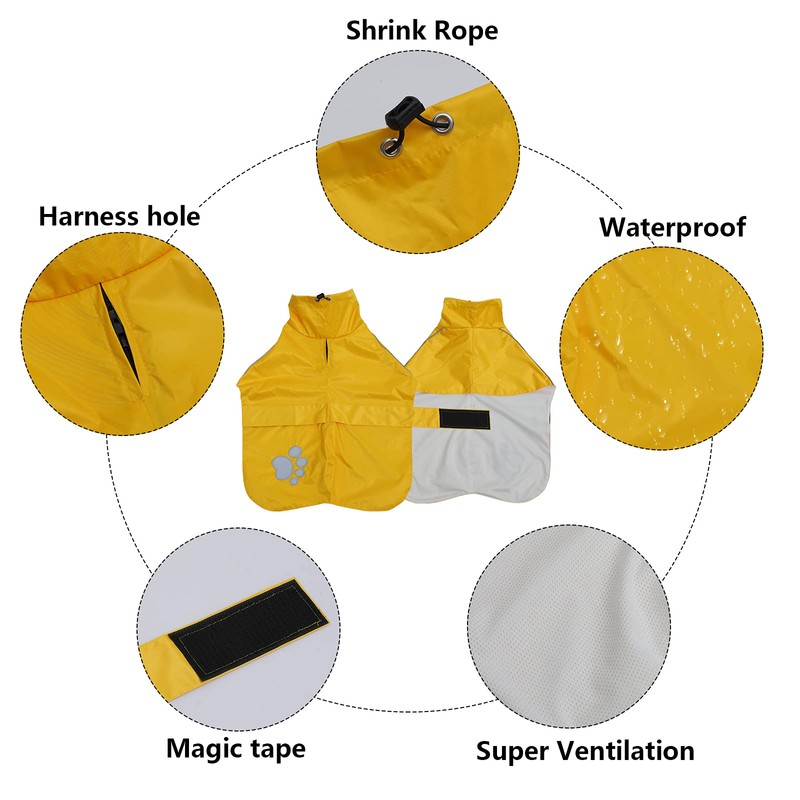 Dog Raincoat Jacket Adjustable Lightweight Geyecete Raincoat cloth Best Gift