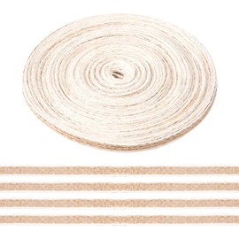 KISSITTY 21 Yards Jute Twine Ribbon Rustic Boho Ribbons Trims 6mm Wide Gift Wrapping Wreath Bow Making Craft Decorative Ribbon for Wedding Party Farmhouse Decor