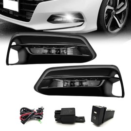 WILD BEAR LED Fog Lights Assembly fit for 2018 2019 2020 Accord Sedan Driving Lamps kit with Switch and Harness