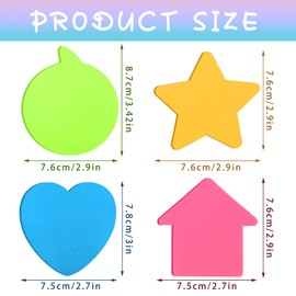 960 Pieces Cute Sticky Notes Set Heart Star Bubble Arrow Shaped Sticky Notes 3 x 3 Inch 8 Color Bright Colorful Self Sticky Note Pad School Office Supplies Easy to Post Clean and Removal
