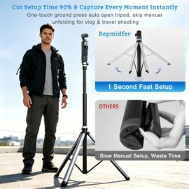 Repmidfer 81'' Auto-Open Travel Selfie Stick Tripod for DJI Osmo Pocket 3 4