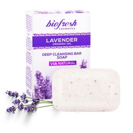 Biofresh cosmetics Via Natural Lavendel seife mit lavendelöl für den Körper - handseife , herren & damen seifen , reinigung , relaxing effect , skincare 100 gr