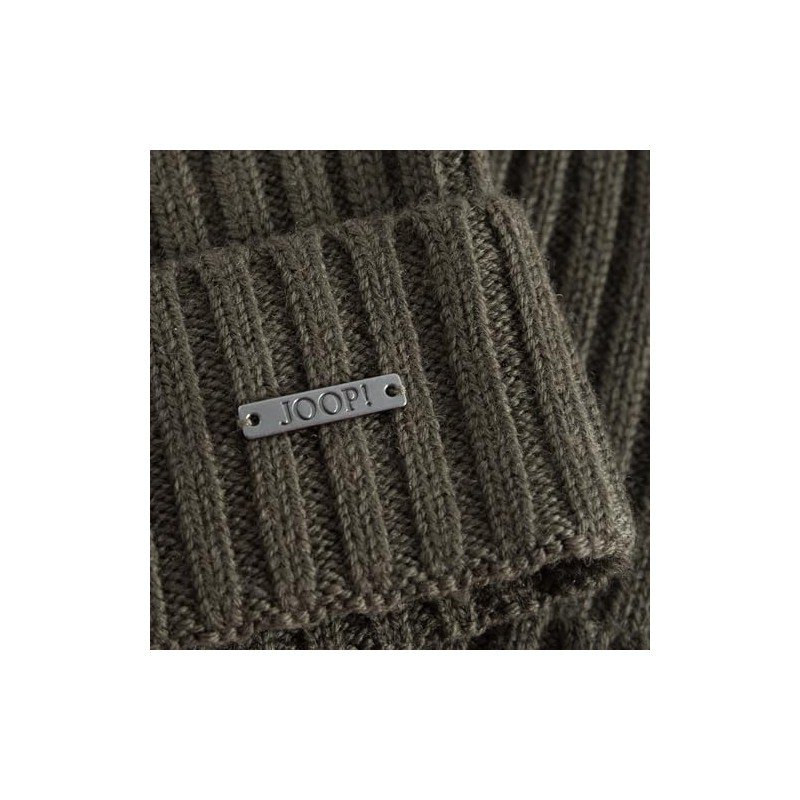 Joop! Men's Warm Knitted Hat 100% Wool, dunkelgrün