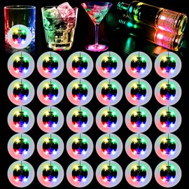 LED Coaster, 30 Pack Colorful Light Up Coasters for Drinks, Led Bottles Light Sticker LED Coaster Lights for Liquor Bottles,Club,Party,Wedding,Bar Decor(Colorful)