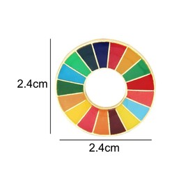 17-Color United Nations Sustainable Development Goals Brooch, SDGs Pin Badge, SDGs Enamel Pin, Enamel Lapel Pin, SDGs Rainbow Brooch Lapel Pin, Funny Badge Jewelry Gift 2.4 cm/0.94 inch, Metal, no gemstone