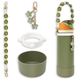 Silicone Boot Set for Owala Water Bottle 24 oz - Includes Water Bottle Handle Strap - Perfect Owala Accessories, Fits Owala Tumbler, Owala Free Sip, for Pink owala (White)