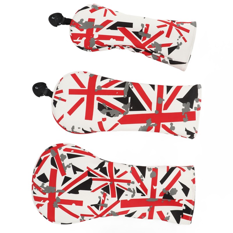 3Pcs Golf Club Head Cover Oxford Cloth British Flag Golf