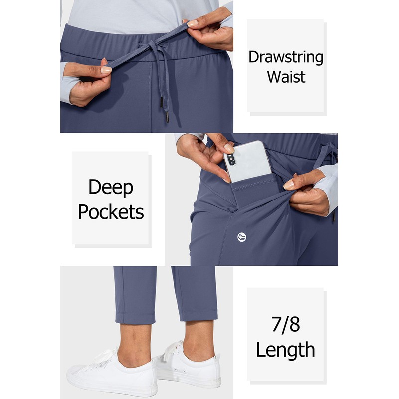 G Gradual Women's Pants with Deep Pockets 7/8 Stretch Sweatpants
