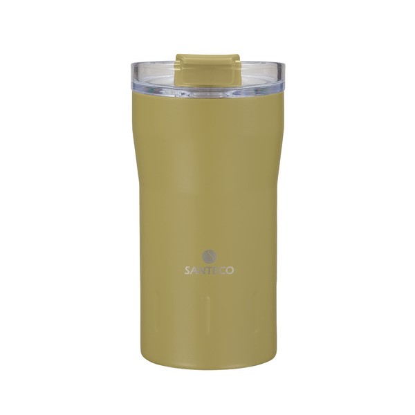 CBJAPAN KARIBA Tumbler with Lid Vacuum Insulated Stainless Steel Double Layer Beige 11.8 fl oz (350 ml) Locking Mouth SANTECO