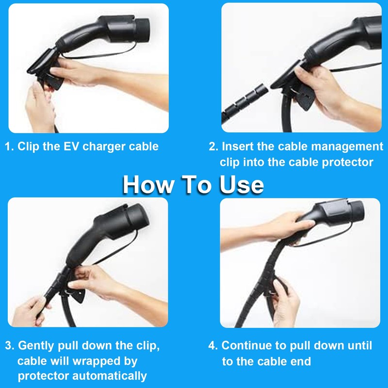 EV Charger Cable Protector, 32.8 FT Electric Car Charger Cable