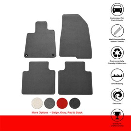 IKON MOTORSPORTS, Floor Mats Compatible with 2018-2022 Honda Accord, Gray/Grey Nylon Carpet Front & Rear 4PC Set, 2019 2020