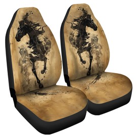 Quelytytrip Running Horse Print Car Seat Cover for Men,Auto Bucket Front Seats Protector Universal Fit for Most Cars,SUVs,Sedan
