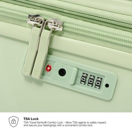 Traveler's Choice Elm Expandable Spinner Luggage Set, Glossy Mint, 21" Carry-On