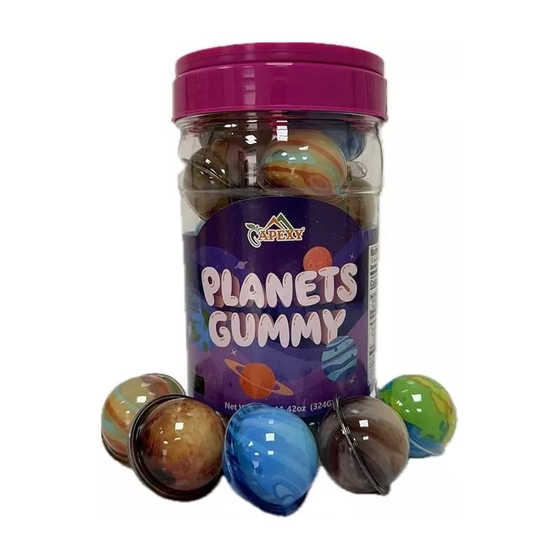 Apexy Mixed Planets Gummy Candy with Fruity Liquid Center Fat