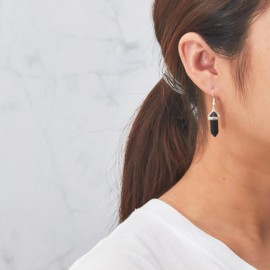 Philip Jones Black Onyx Gemstone Drop Earrings