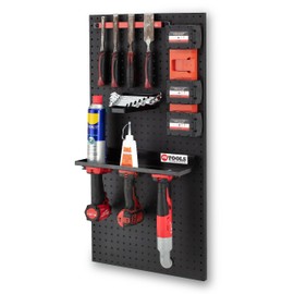 48 Tools Set of 4 tool holders for Milwaukee 18 V, cordless screwdriver holder, workshop organiser, power tool wall holder, organisation for garage, van and workshop, TH-MIL-RED-04